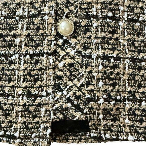 J.ING Tweed Pearl Button Mini Skort Skirt – XS Lined Black Shorts - Picture 6 of 10